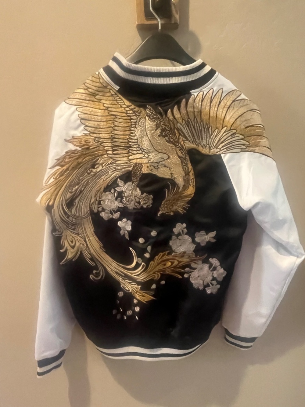 Phoenix Sukajan Souvenir Bomber Jacket Embroidered Sz M Wearable Art Streetwear